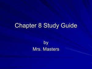 Louisiana Chapter 8, Study Guide PowerPoint