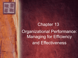 13. Organizational Performance: Managing for Efficiency