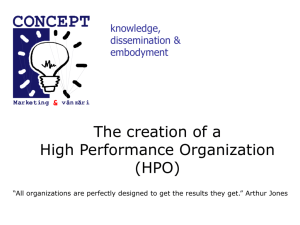 High performance organization (HPO)