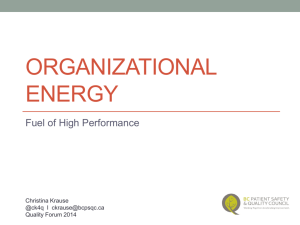 Organizational energy