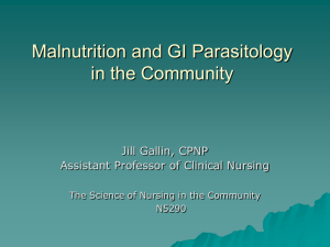 Malnutrition and GI Parasitology in the Community