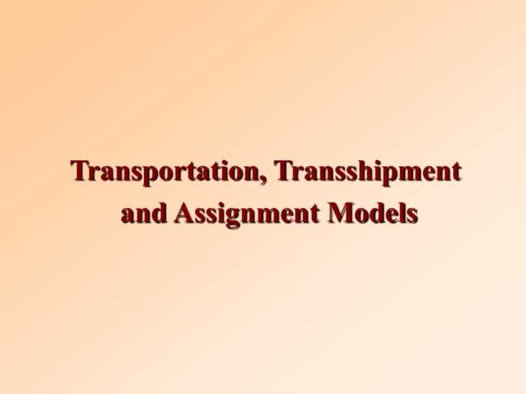 assignment model examples