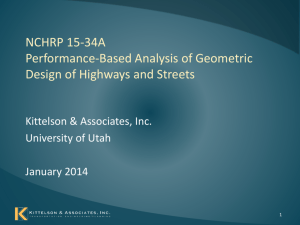 NCHRP 15-34A Performance-Based Analysis of Geometric Design