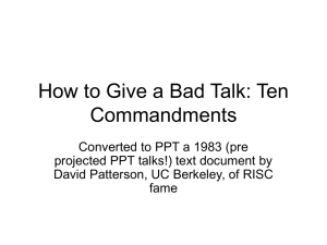 Patterson's Ten (Non) Commandments