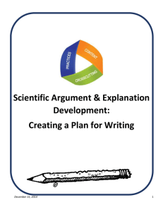 Scientific Argument - Creating a plan for writing