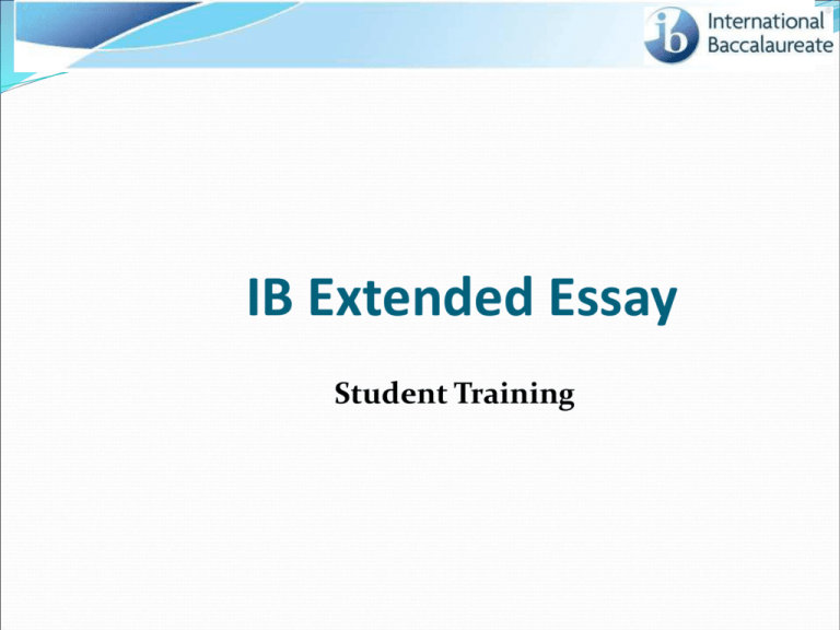 IB Extended Essay