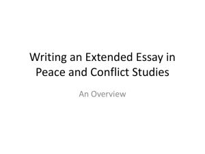 Writing an Extended Essay in Peace and Conflict