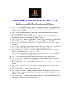 Military History Anniversaries 0315 thru 0415