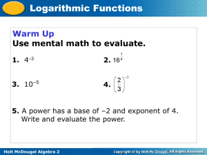 logarithmic function - Effingham County Schools