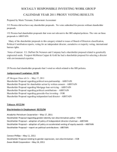 2011 PROXY VOTING RESULTS