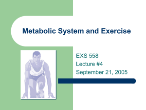 Metabolic System and Exercise
