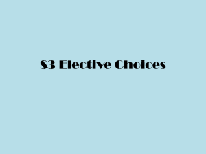 S3 Elective Choices