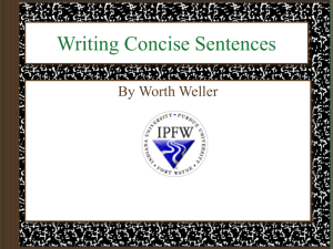 Writing Concise Sentences - Where can my students do