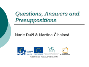 Questions, answers and presuppositions