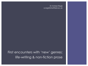 First encounters with new genres: life-writing and non