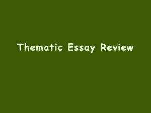 Thematic Essay Review