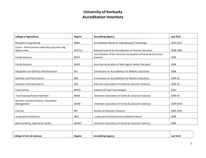 University of Kentucky Accreditation Inventory