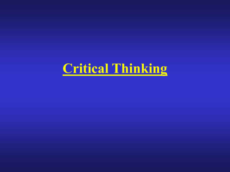 discuss on critical thinking