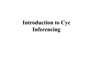 Introduction to Cyc Inferencing Overview of Cyc Inferencing