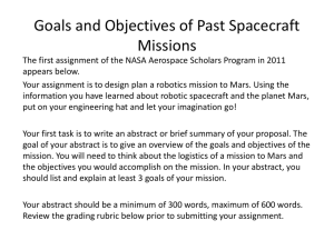 Goals and Objectives of Past Spacecraft Missons