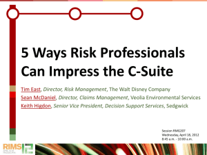 RMG207 -- Five Ways Risk Professionals Can Impress the C