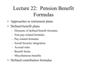 Pension Benefit Formulas