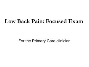 Low Back Pain: Focused Exam