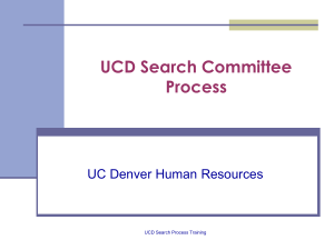 UCD Search Committee Process - University of Colorado Denver