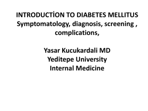 diabetes introduction 2014 - University of Yeditepe Faculty of