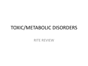 TOXIC/METABOLIC DISORDERS