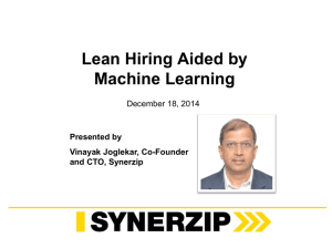 Lean Hiring Using Machine Learning – Webinar PPT