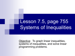 8-5 – Graphing Systems of Inequalities