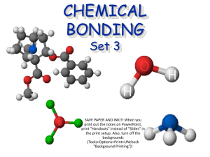 CHEMICAL BONDING Set 3