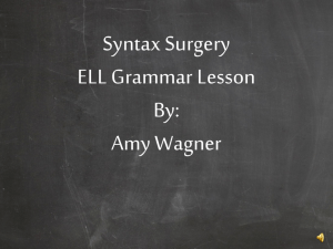Syntax Surgery Lesson
