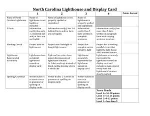 North Carolina Lighthouse and Display Card 1 2 3 4
