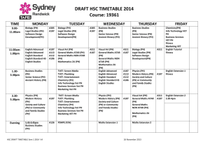 TIMETABLE HSC 2014 (1) - HSC Studies