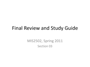 Final Exam Study Guide