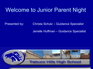 Junior Parent Night Presentation 2013