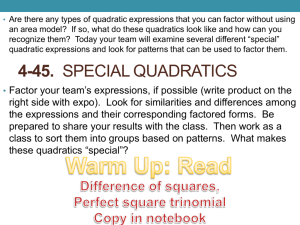4.1.5 Factoring Special Cases