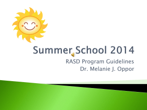 Summer School PowerPoint - Ripon Area School District