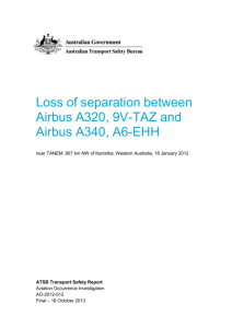 Loss of separation between Airbus A320, 9V
