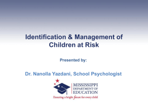 Identification and Management of Children at Risk