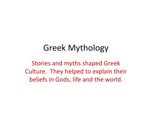 Greek Mythology PowerPoint for Prior Knowledge