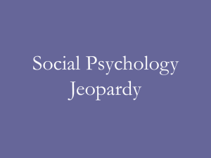 Social Psychology Jeopardy