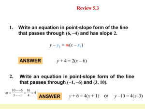 5.4 Write Linear Equations in Standard Form
