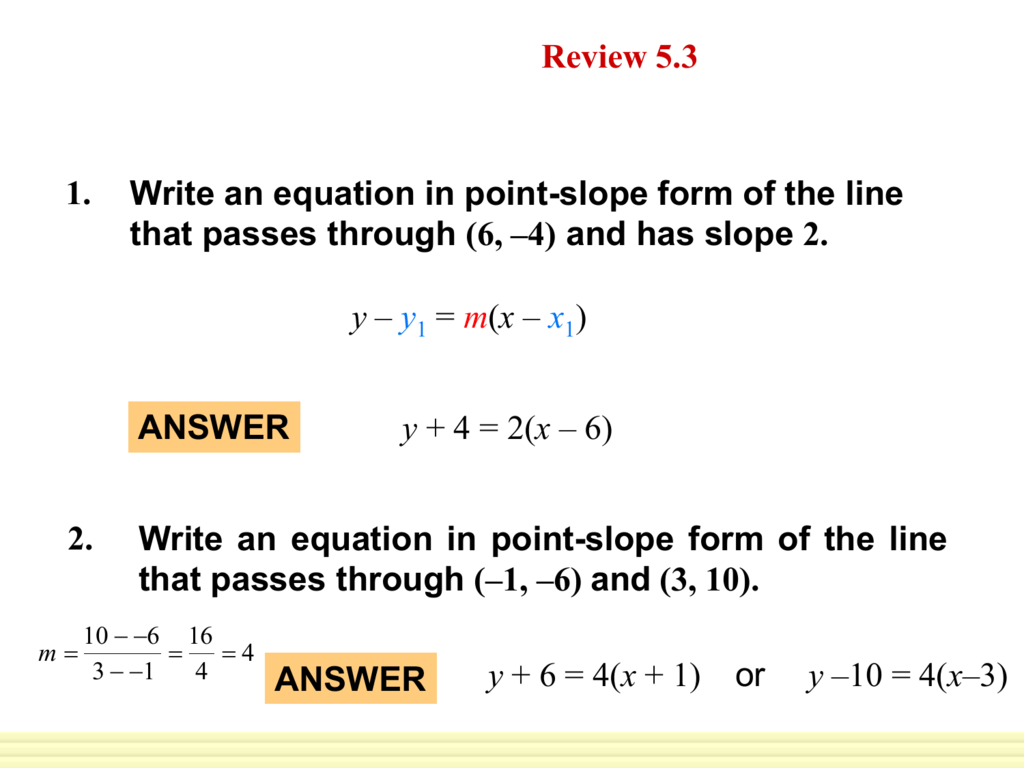 5 4 Write Linear Equations In Standard Form