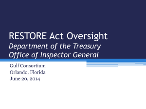 Gulf Coast Restoration Oversight Department of the Treasury