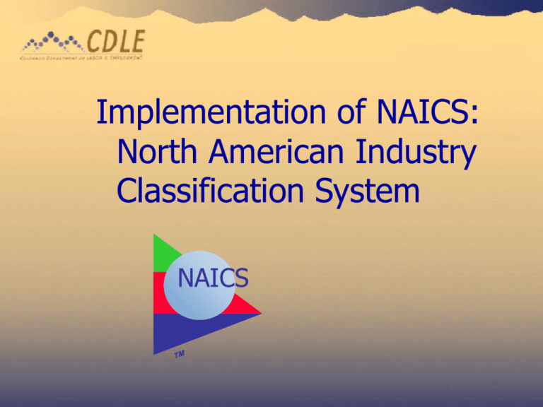 NAICS Colorado Department Of Labor And Employment