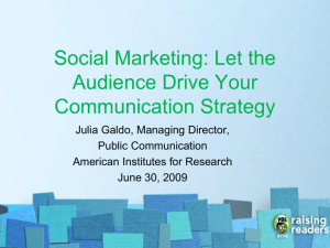 Social Marketing: Let the Audience Drive Your Communication