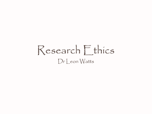 Research Ethics - Department of Computer Science
